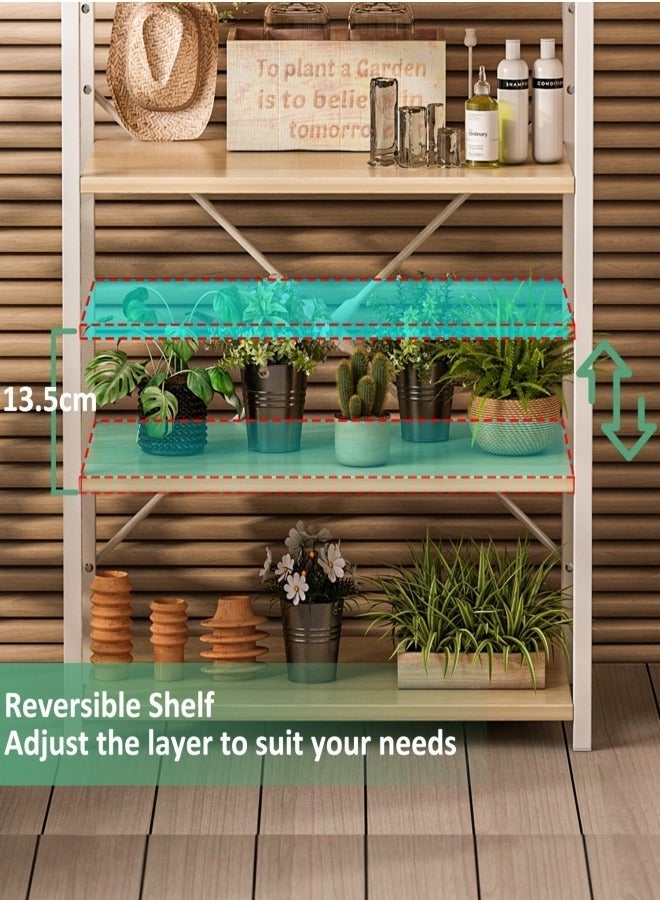 اديببولا "رف تخزين المطبخ ، طاولة زاوية القهوة مع 4 طبقات ، موقف ميكروويف المطبخ مع 5 خطافات على شكل S ، رف تخزين المطبخ للتوابل ، آلة القهوة والأجهزة المنزلية " - Image 4